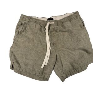 Banana Republic Linen-Blend Olive Drawstring Shorts with White Cord 6” short